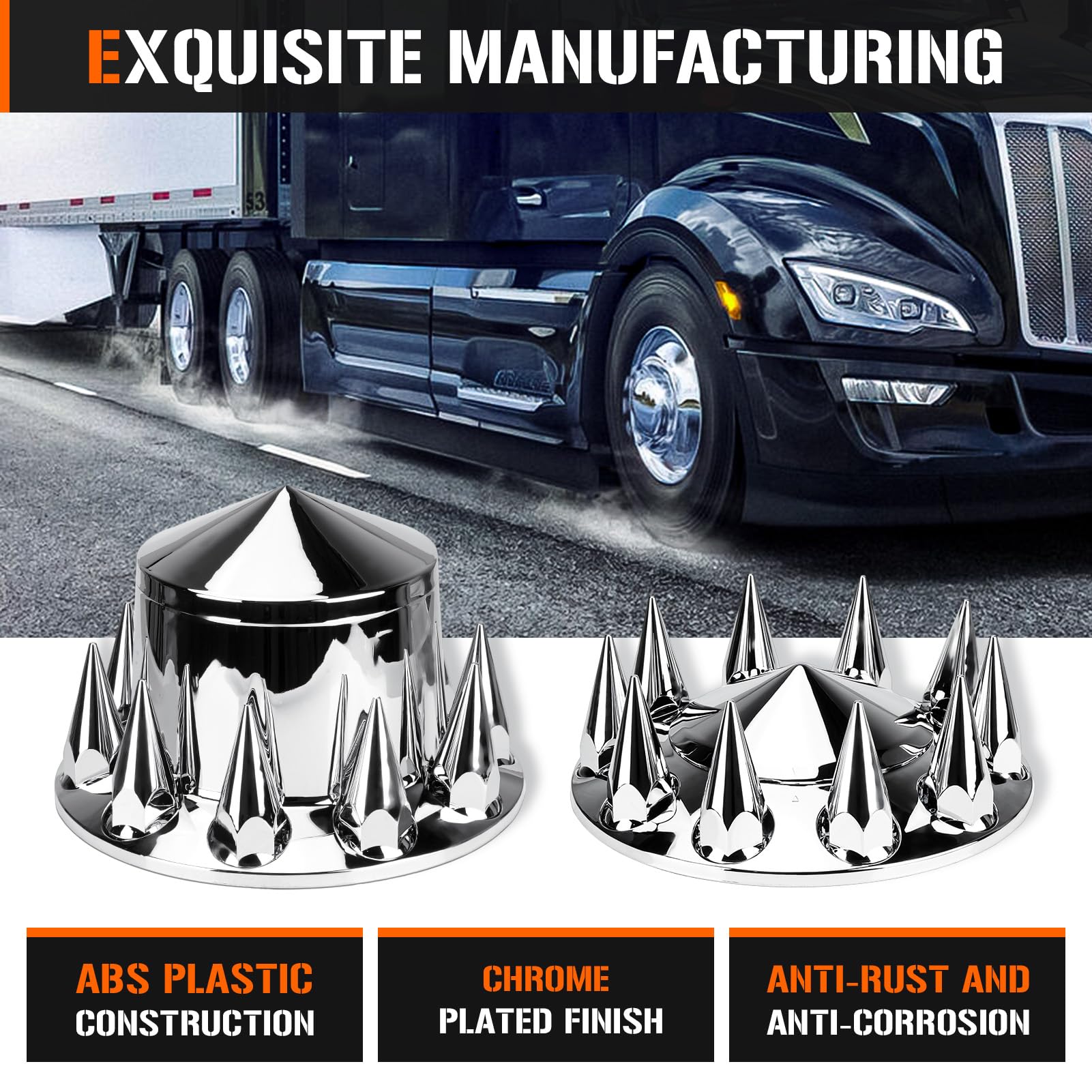 Aeagle 33mm screw-on lug nut covers showing secure, corrosion-resistant protection