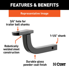 CURT 45014 Class 2 Ball Mount – 1-1/4