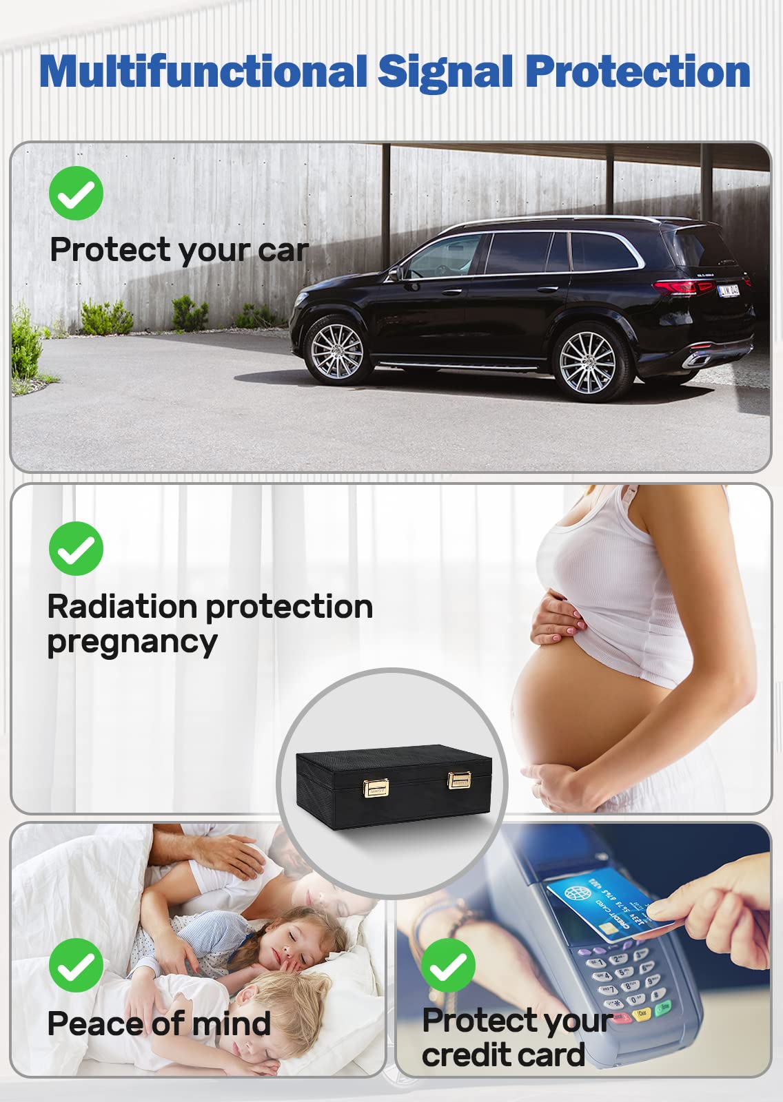Samfolk Faraday Box & 2-Pack Faraday Bags | Car Key Fob Signal Blocker & Theft Prevention