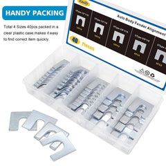 Easily 40pcs shim set with 1/2-slot 1/8-inch thickness aids front-end alignment.