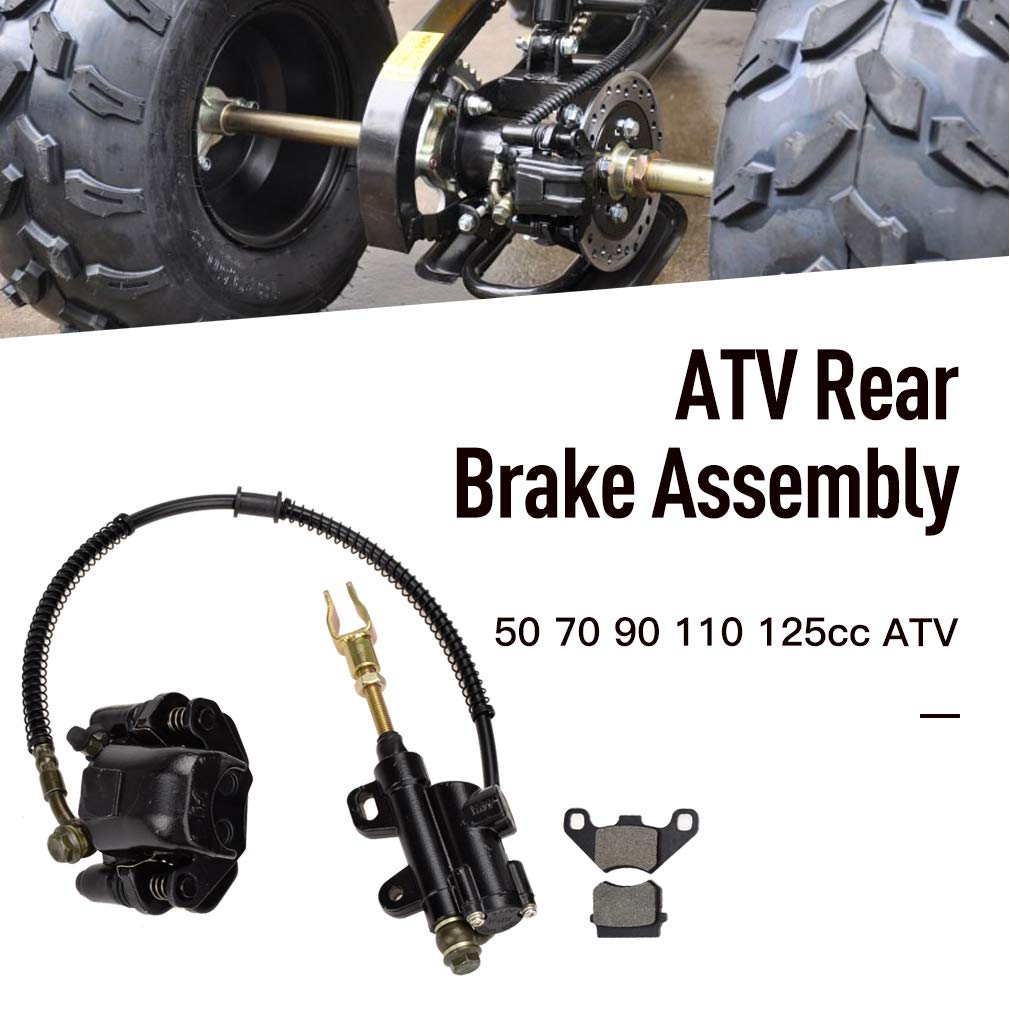 HIAORS Rear Brake Master Cylinder & Caliper Assembly for Tao Tao, Coolster ATVs