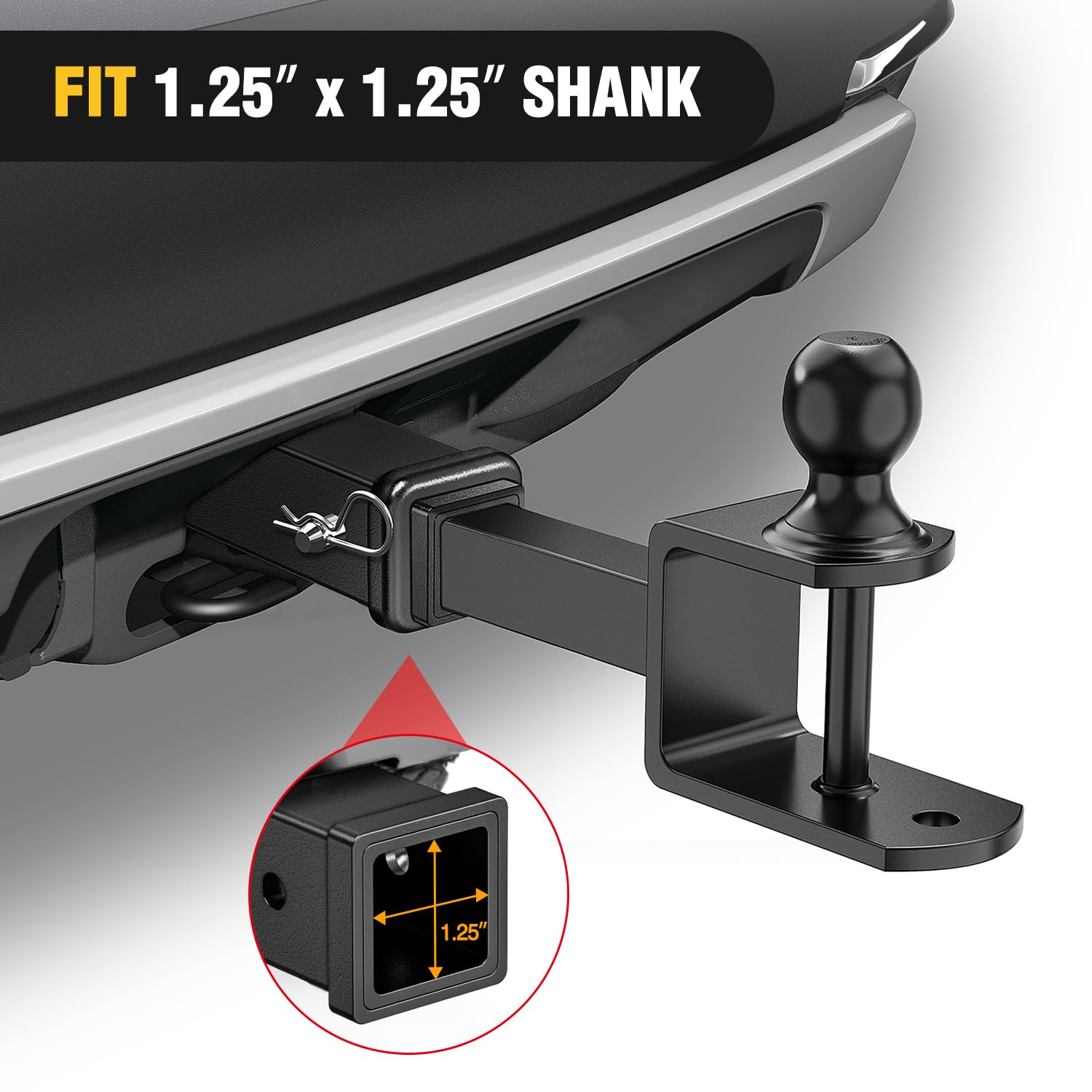 Nilight Hitch Adapter 1-1/4 x 6 Combo Bar | Weld-On Receiver Tube, Raw Steel