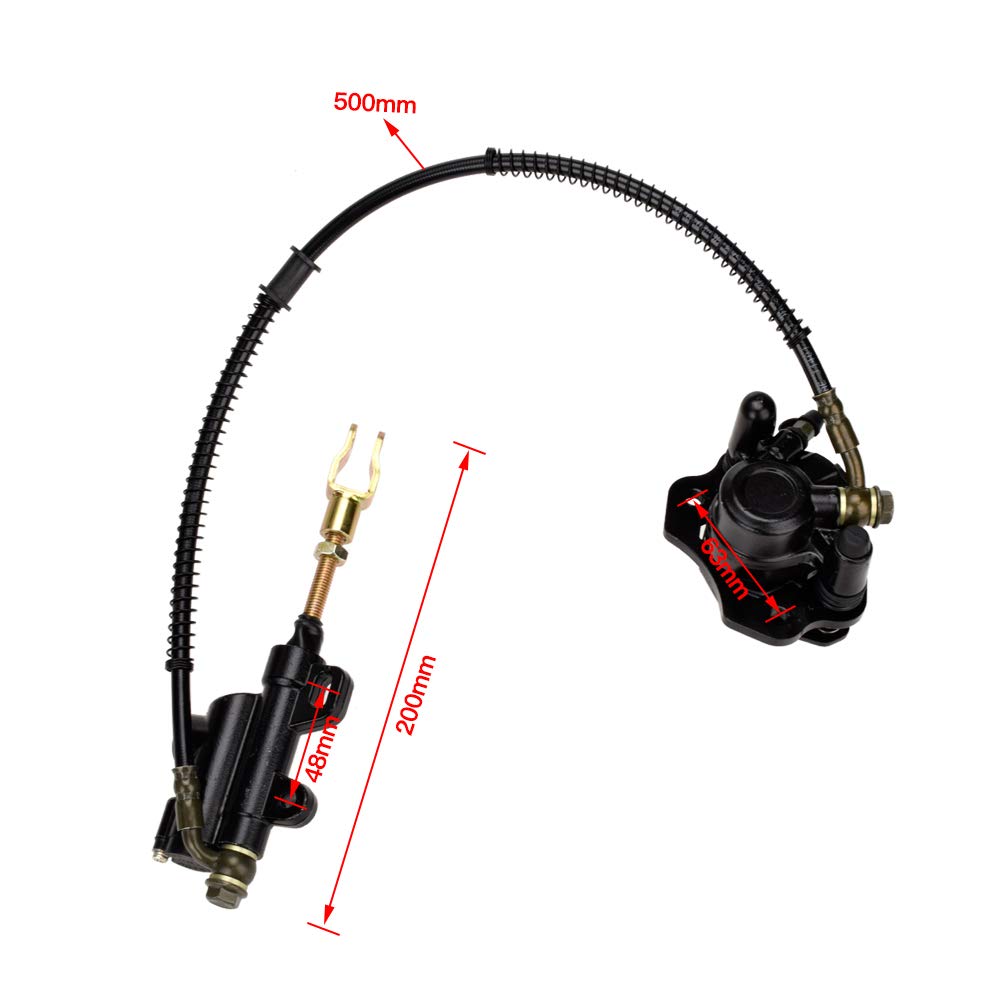 HIAORS Rear Brake Master Cylinder & Caliper Assembly for Tao Tao, Coolster ATVs