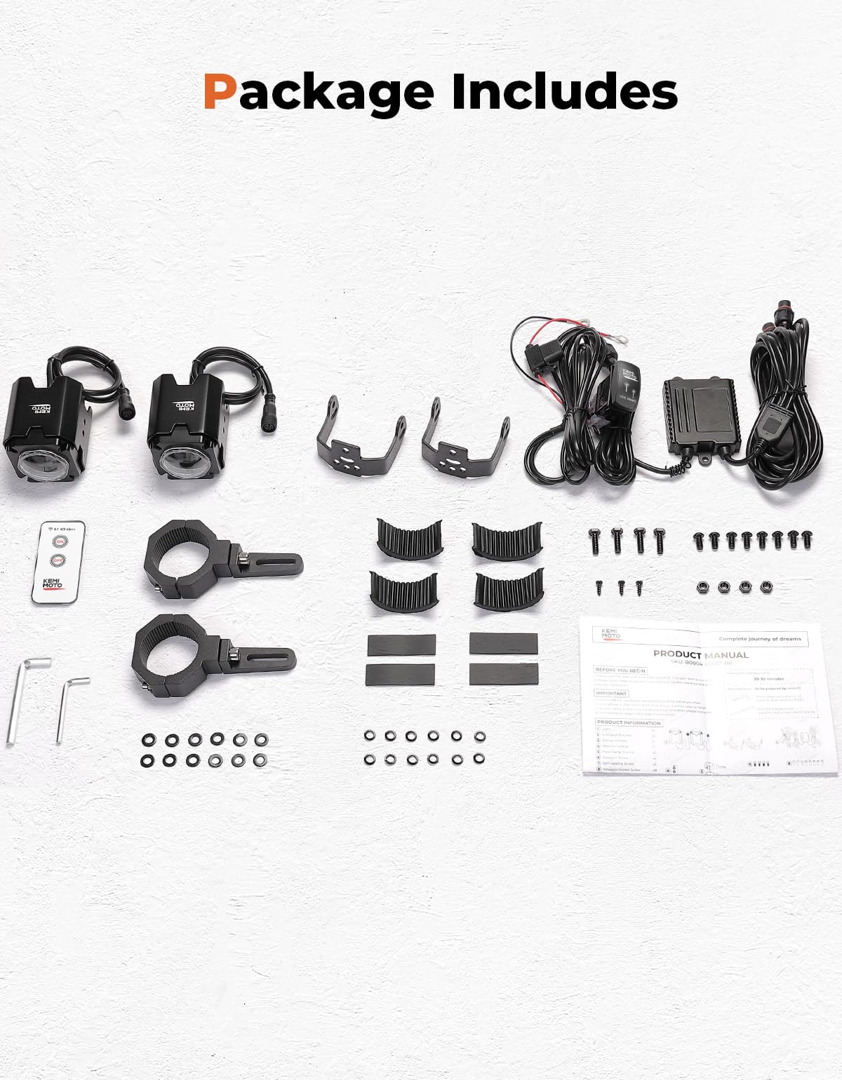 KEMIMOTO Whipless LED Whip Lights with Mounts – 1.5-2 Inch Roll Cage Fit