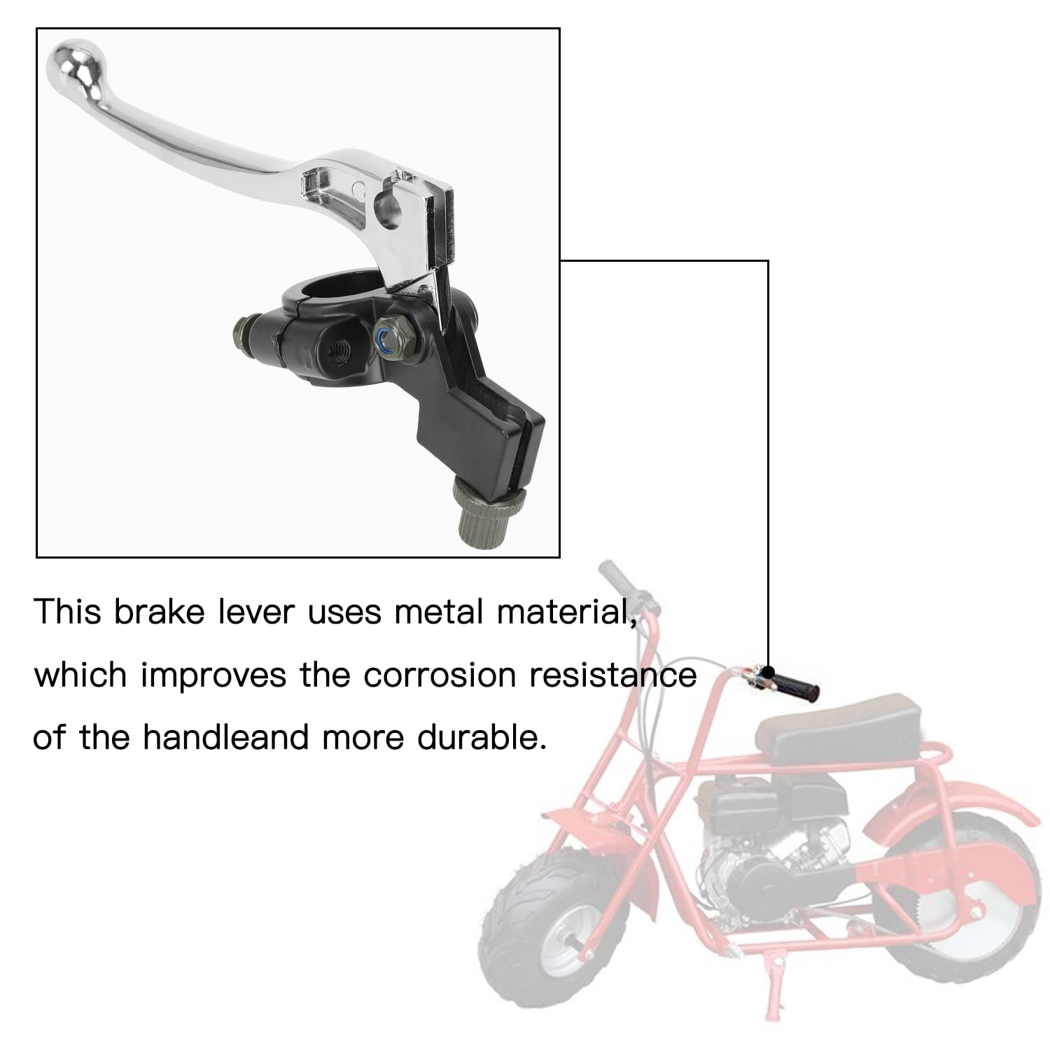 YOXUFA Mini Bike Brake Lever & Cable Kit — 7/8" (22mm) Fits Coleman CT100U, CC100X, Baja DoodleBug & More | 61" Cable
