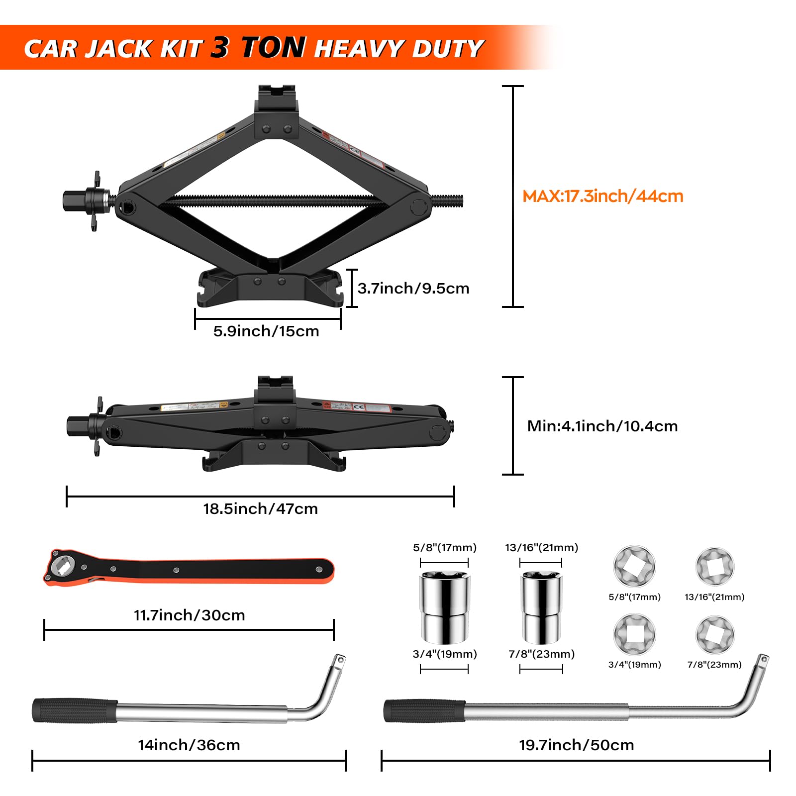 IMAYCC 3 Ton scissor jack base plate for stable support