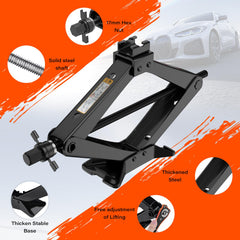 IMAYCC 3 Ton scissor jack lug wrench included for on the go lug work