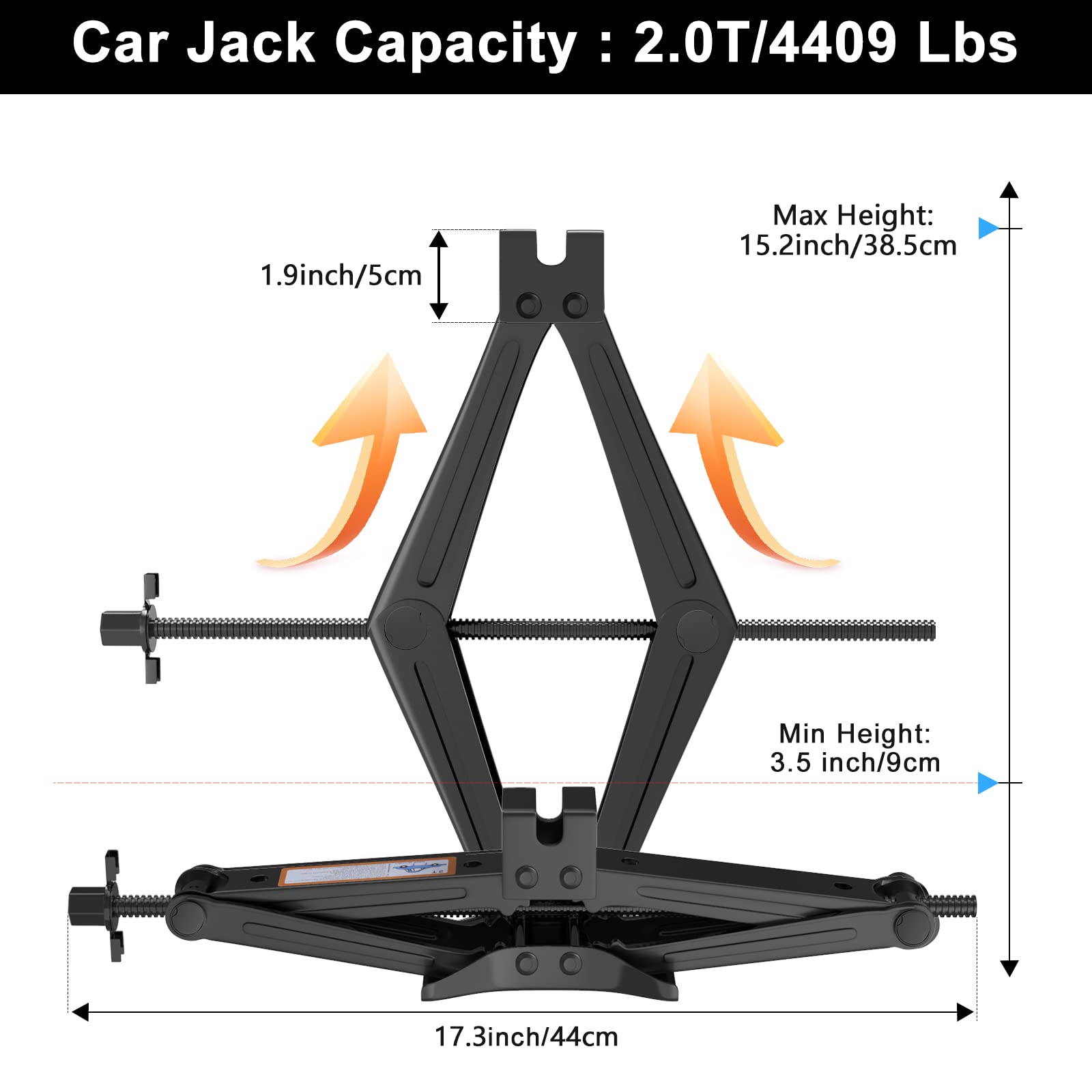IMAYCC compact jack with quick ratchet lever for effortless lifting.