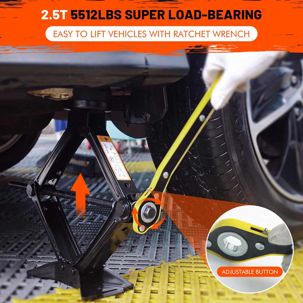 IMAYCC sturdy base and rubber pads protect your vehicle during lifting.