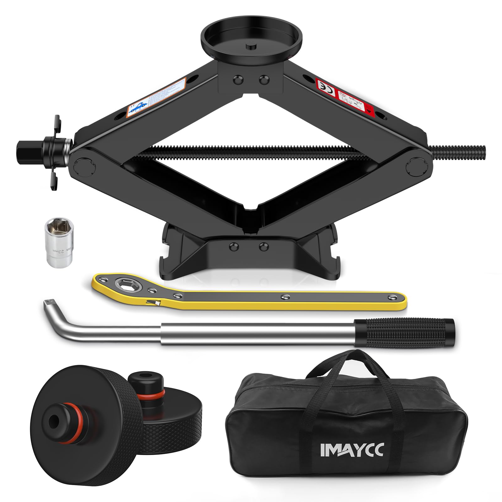 IMAYCC Tesla jack with 3-ton lift range for Model Y/3/S/X, ideal for quick roadside tire changes