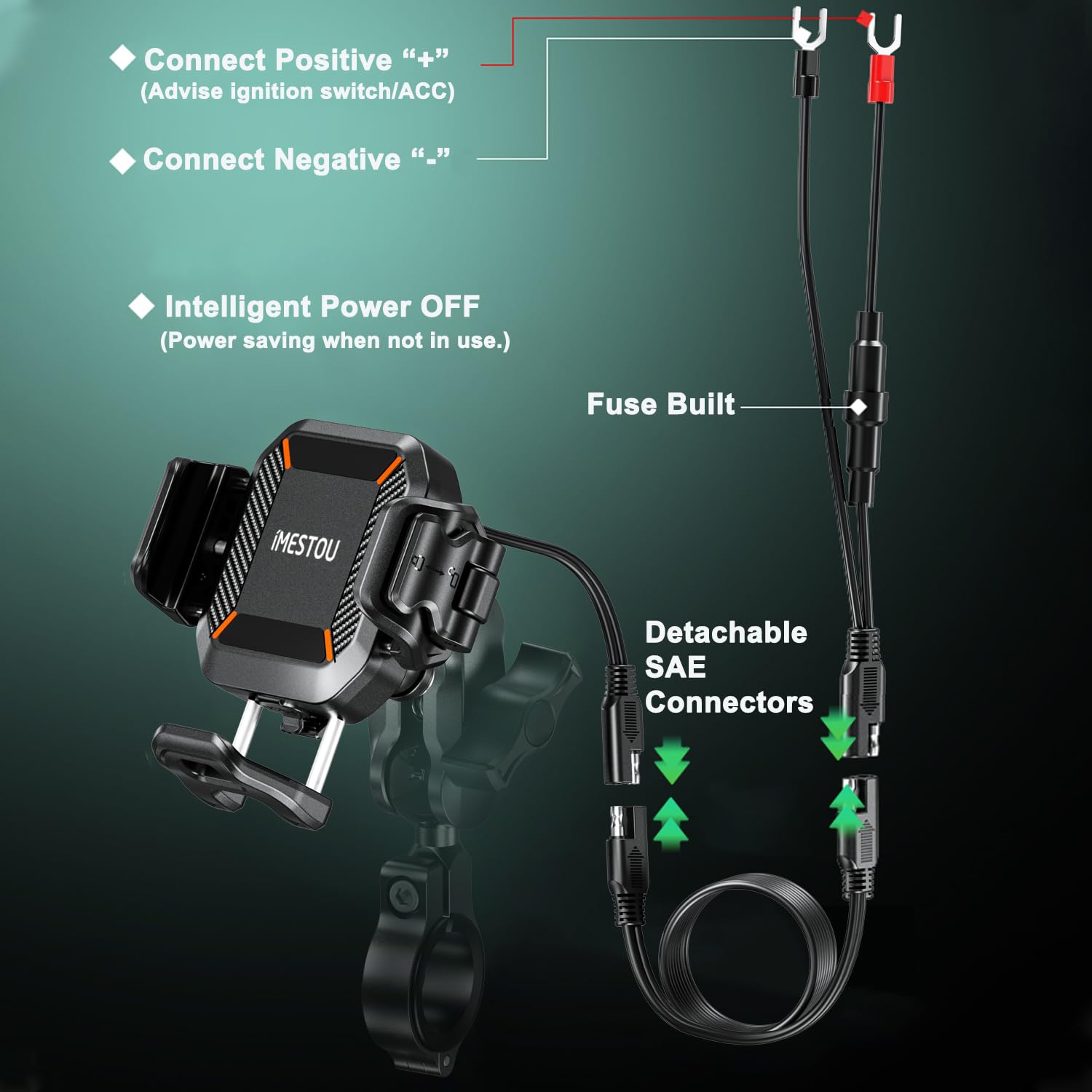 iMESTOU 360-degree rotation enables portrait or landscape use while riding