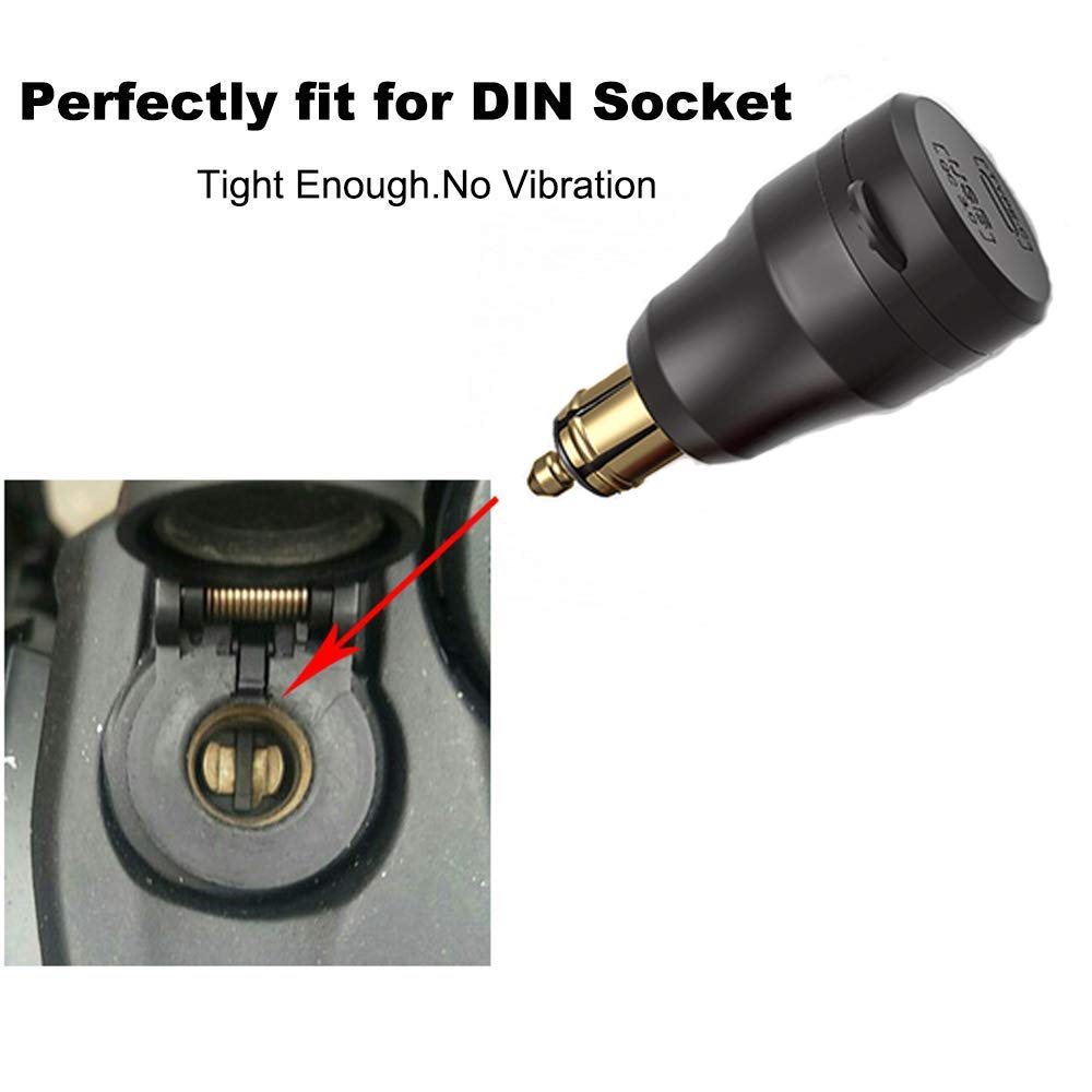 Compact 58x27mm iMESTOU DIN plug design for tight motorcycle sockets
