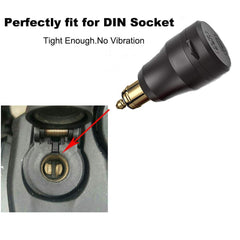 Compact 58x27mm iMESTOU DIN plug design for tight motorcycle sockets