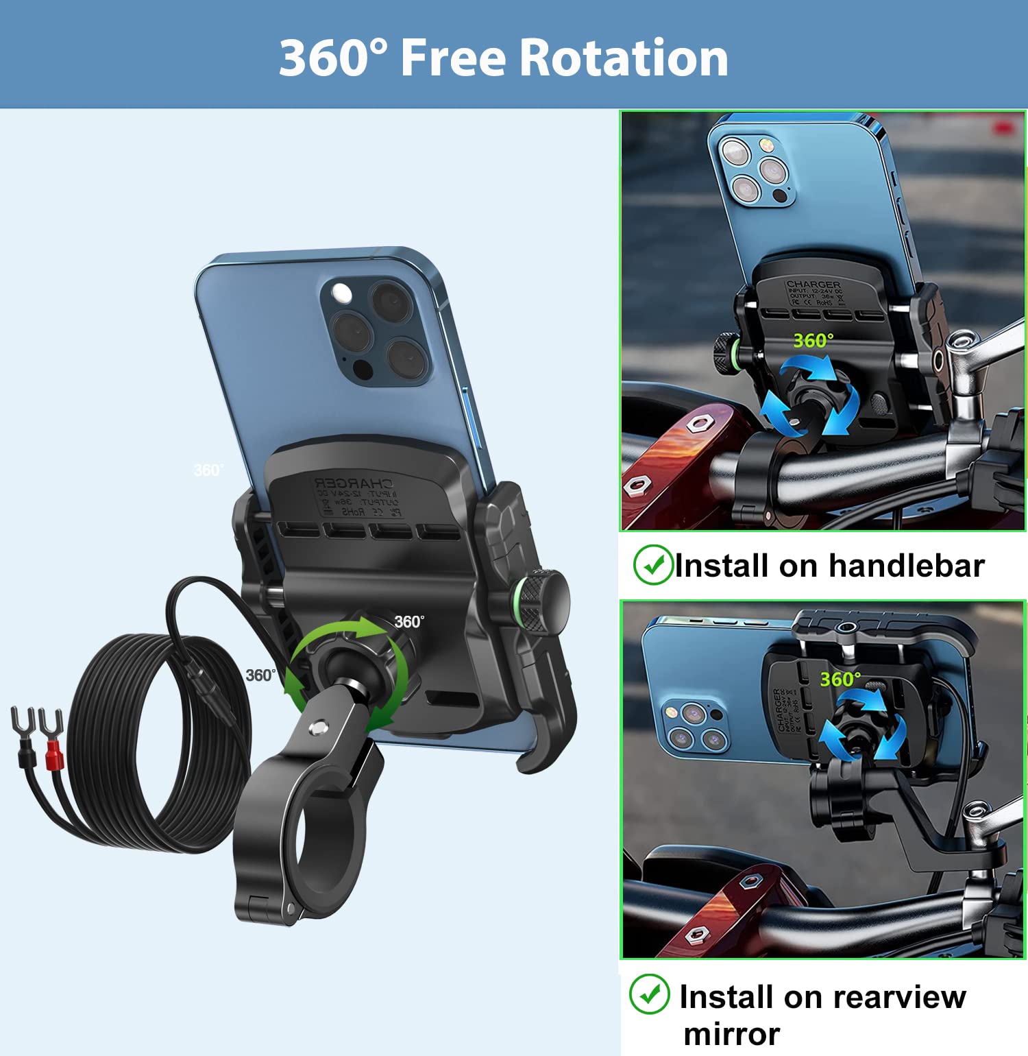 iMESTOU IP66 waterproof USB port cover protects the charger