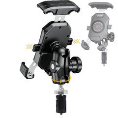 iMESTOU fork-stem phone mount on RAM B fork for secure ride