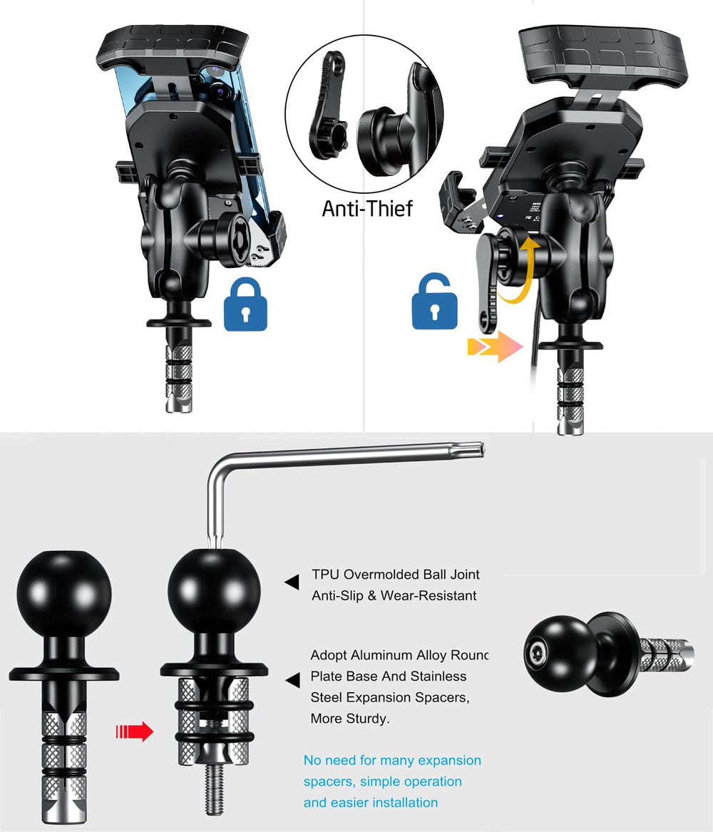imestou RAM 1-inch ball enables flexible viewing angles.