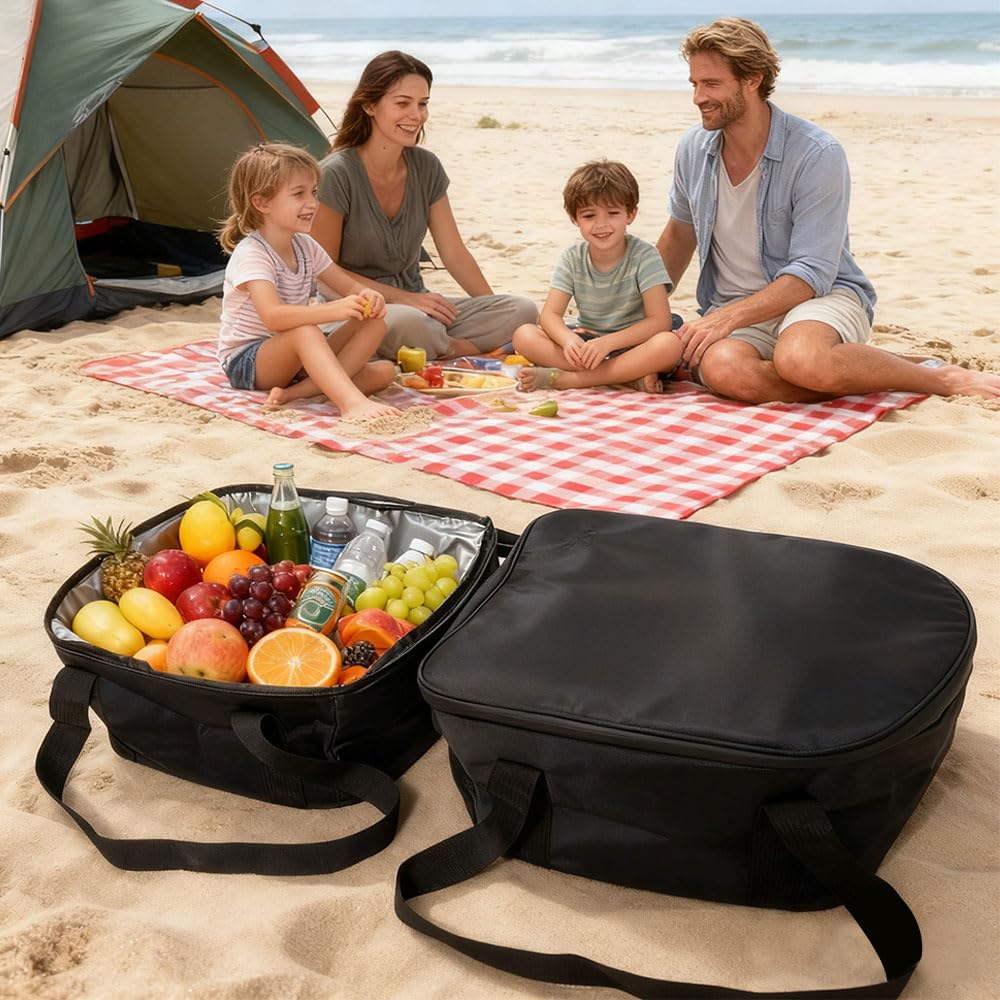 IMETAPLUS frunk cooler organizer ideal for in-car storage during picnics or road trips.