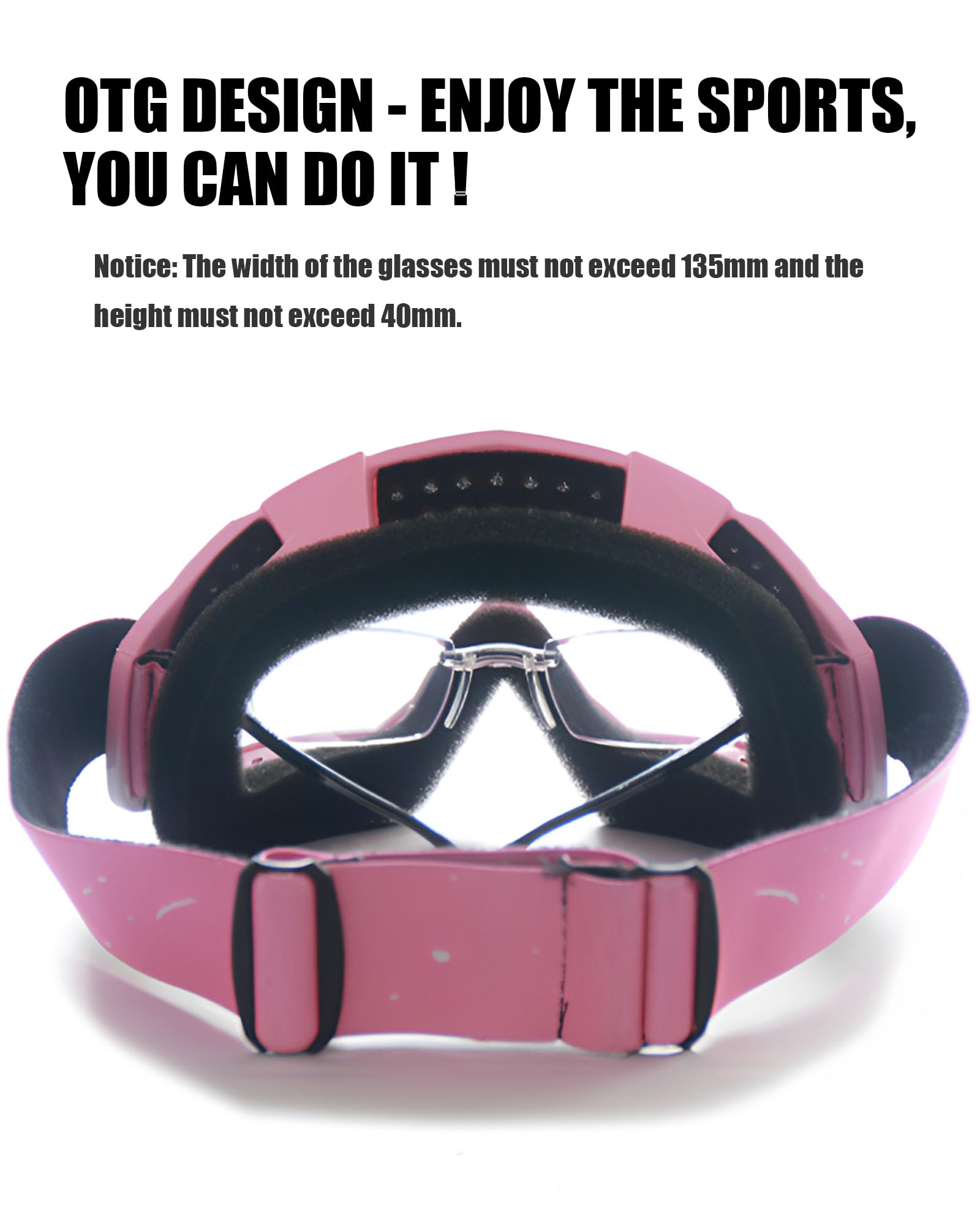 immoono pink lenses close-up showing anti-fog and UV protection