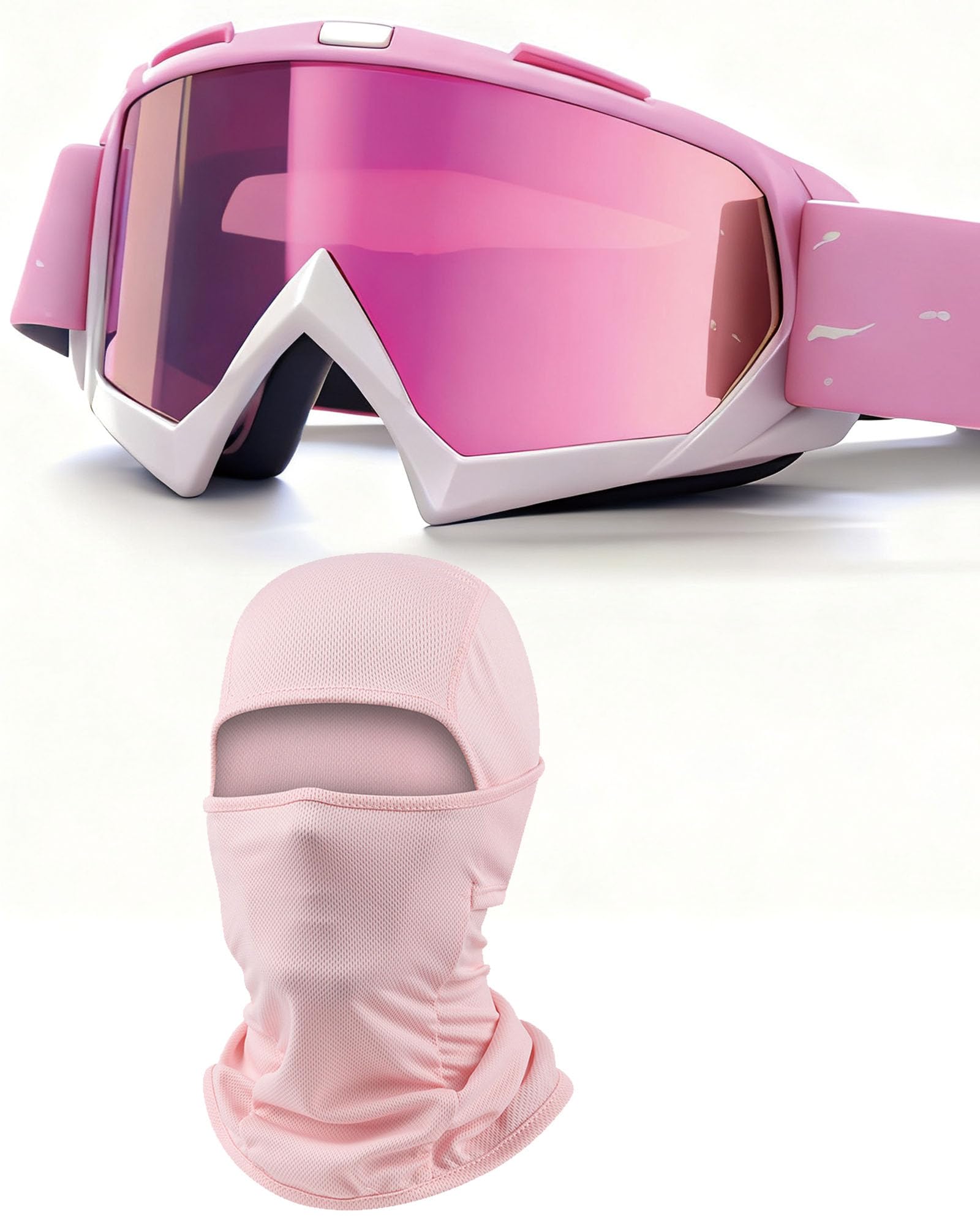 immoono motorcycle goggles with gradient pink frame for clear all-weather vision