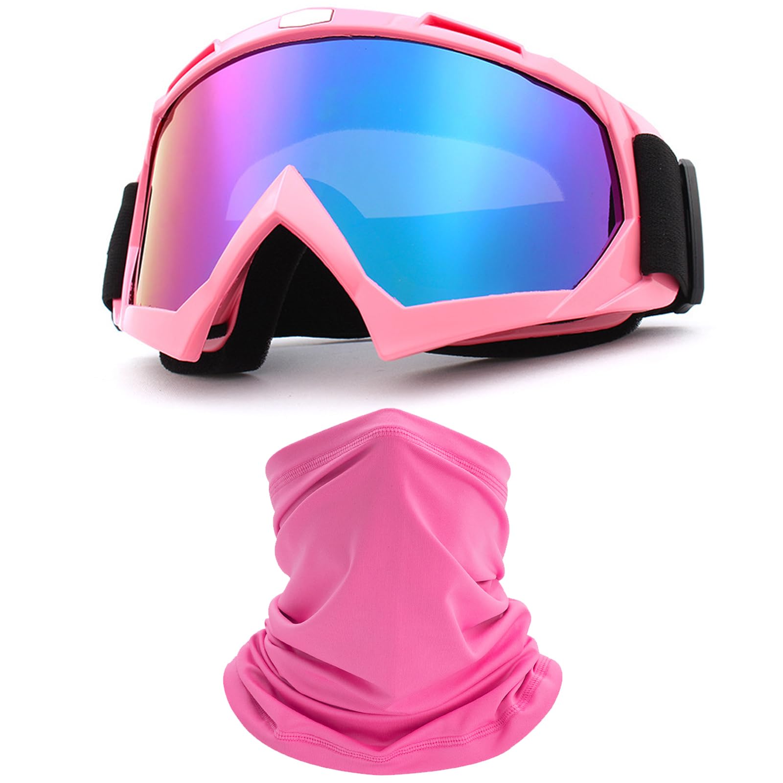 Immoono motorcycle goggles with pink frame for wind protection during rides