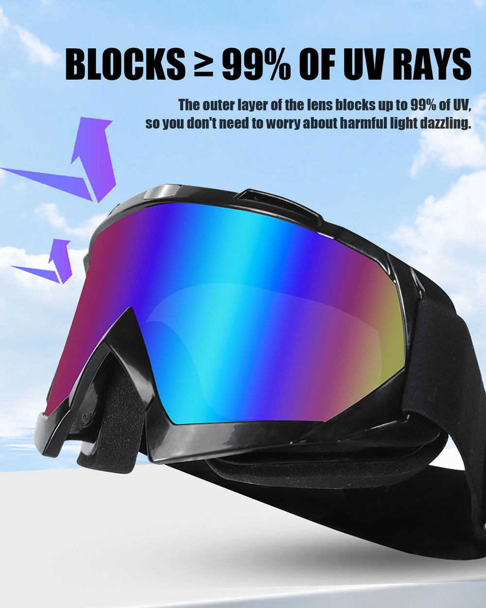 immoono UV400 anti-fog lenses for sunny and snowy days