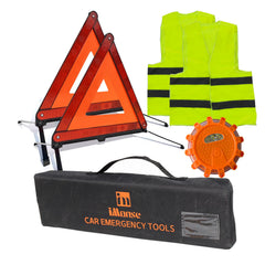 iMonse warning triangle kit with compact case for quick roadside visibility