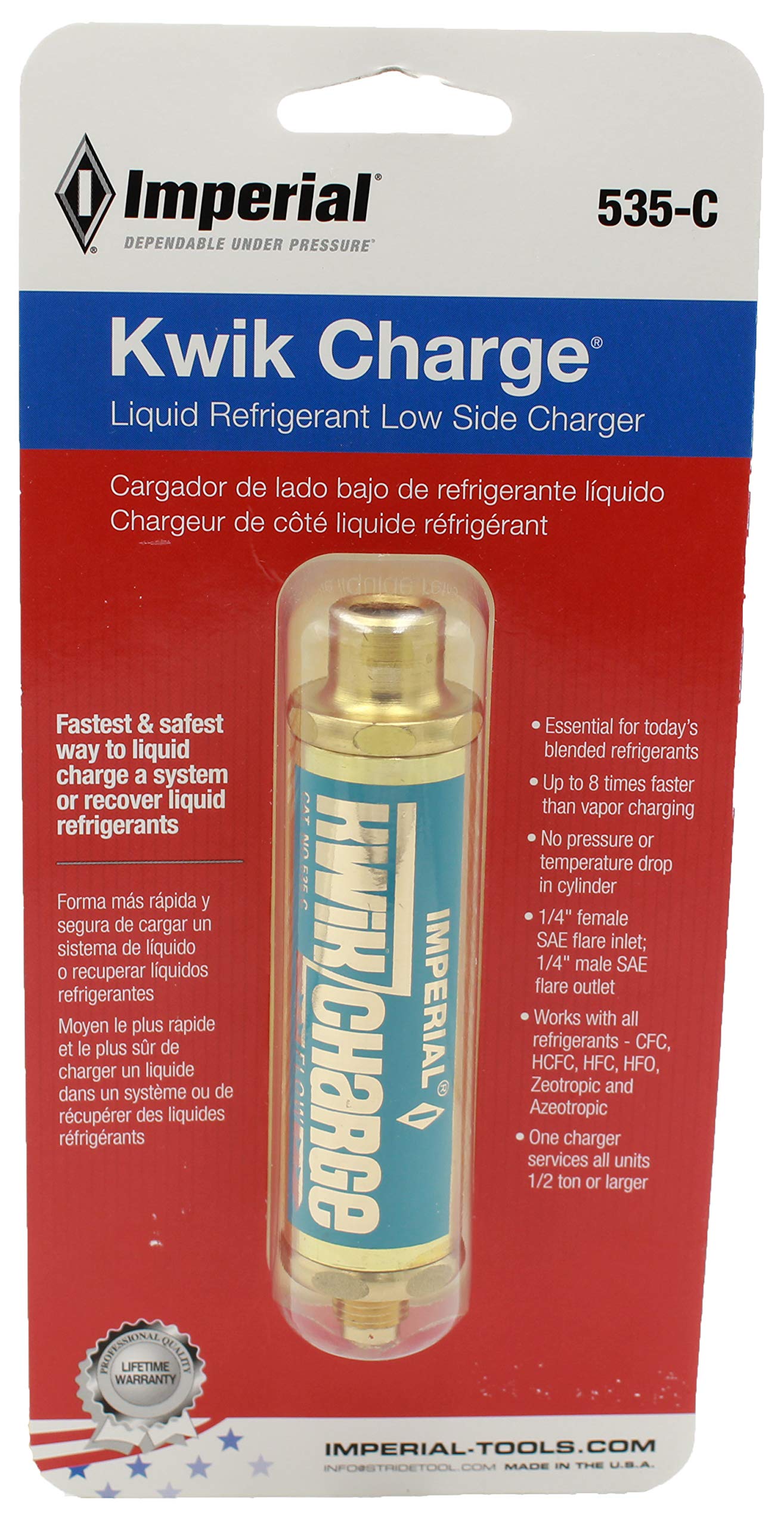 Imperial Kwik Charge low-side setup—efficient charging for 1/2-ton and larger units