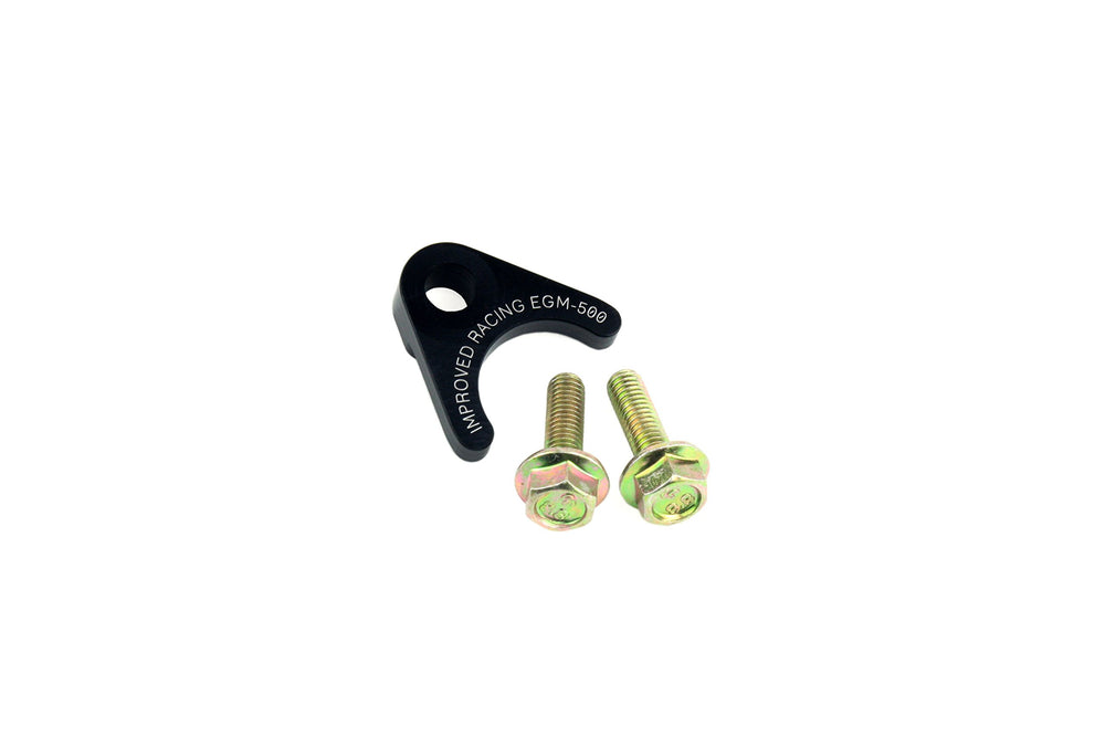 Improved Racing EGM-500 LS pickup brace, front view, enhances flange stability for reliable oil pickup.