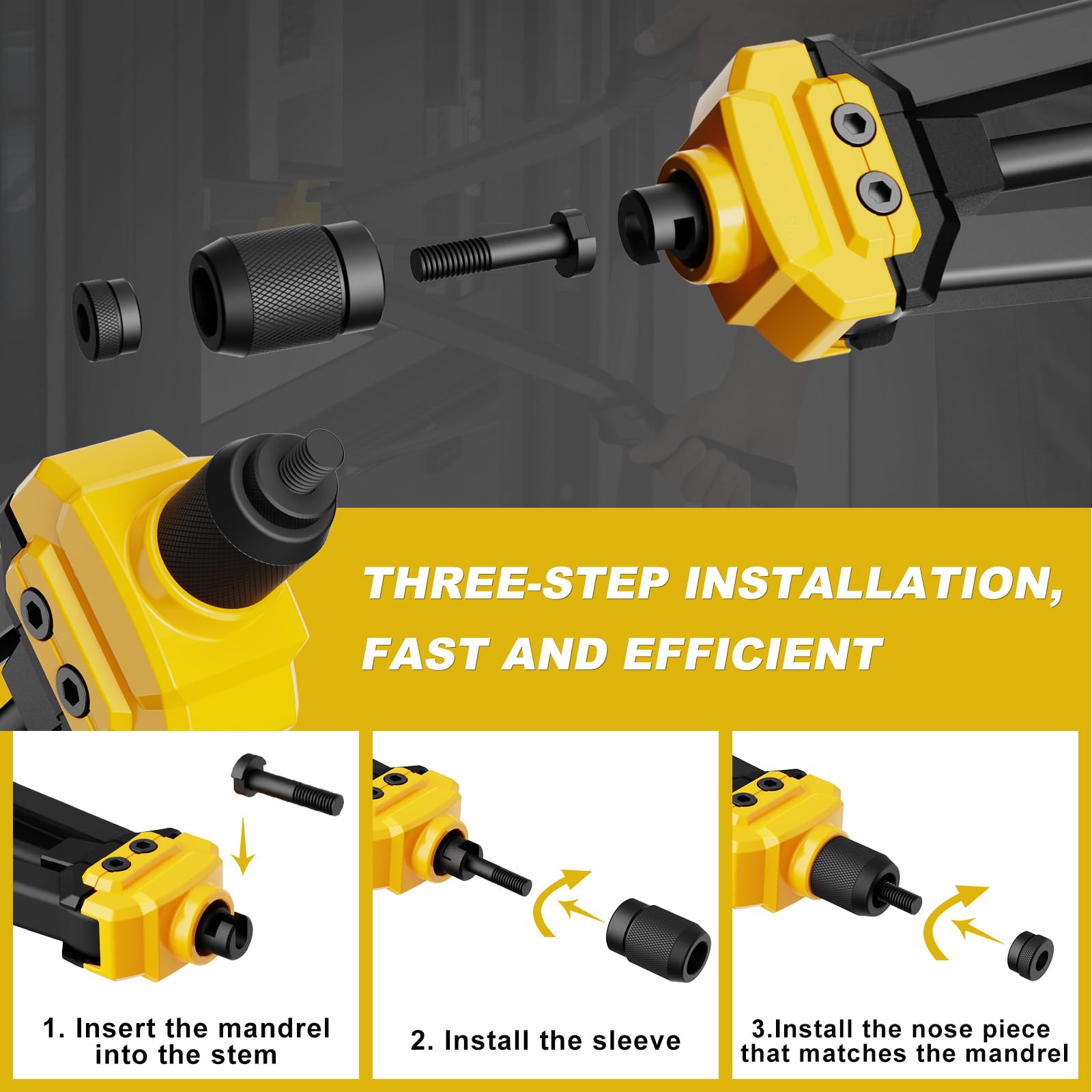 IMQUALI mandrels in 14 sizes for quick size changes.