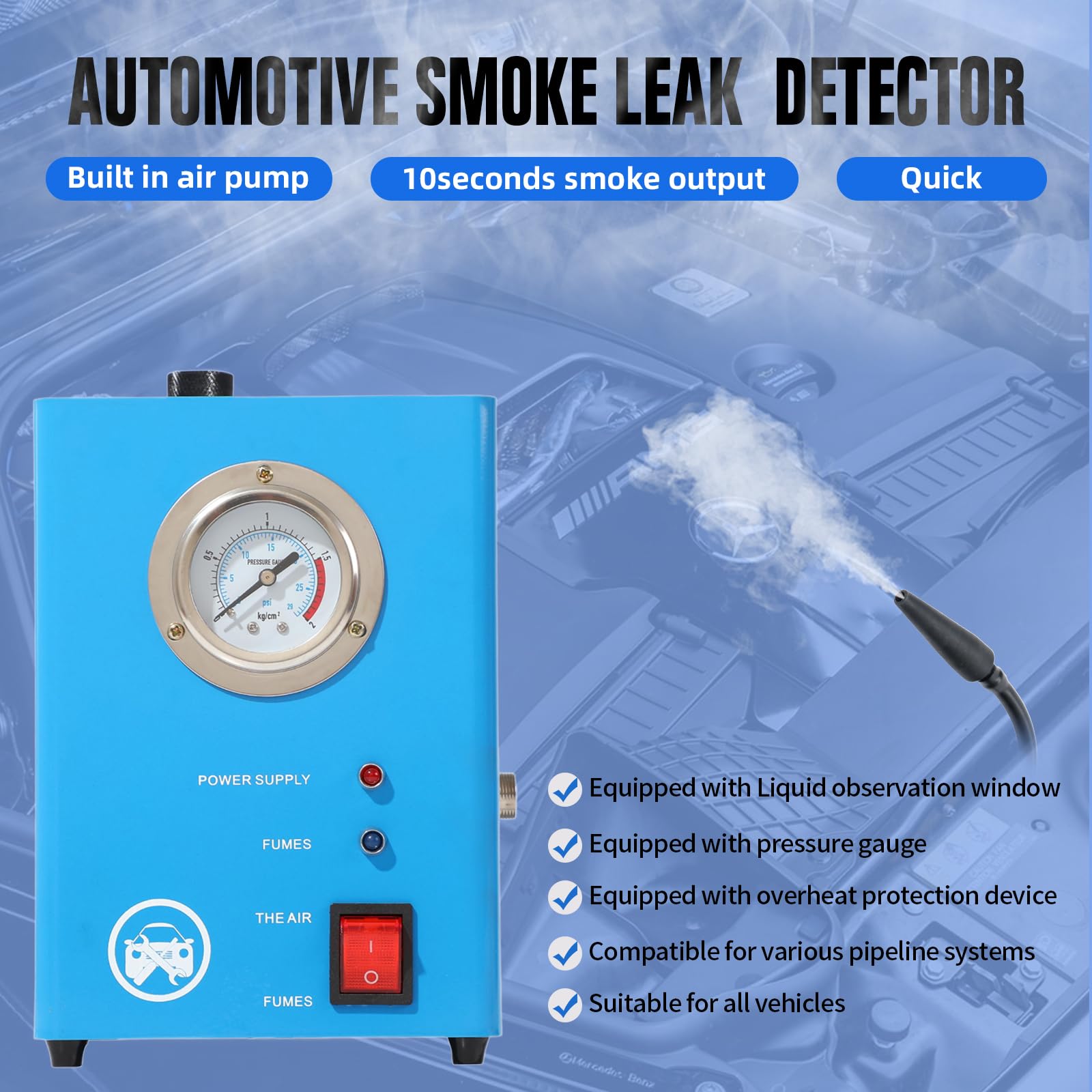 IMSTMTER smoke detector built-in pump demonstrates all-in-one testing convenience.