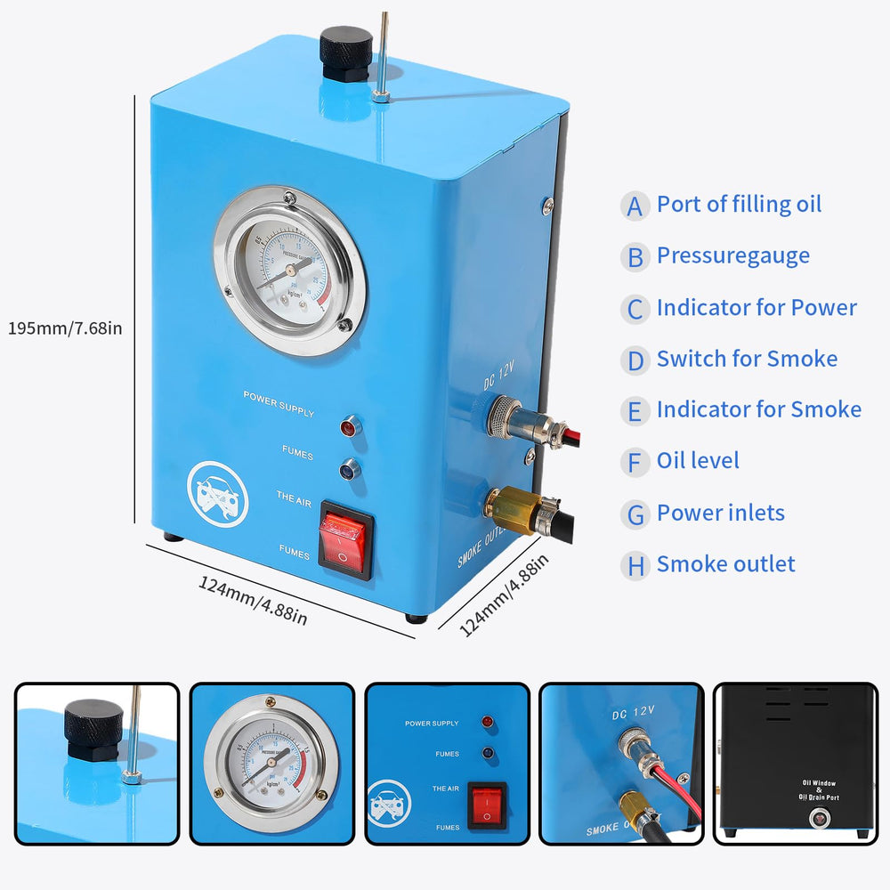 IMSTMTER automotive smoke detector pressure gauge for precise system monitoring.