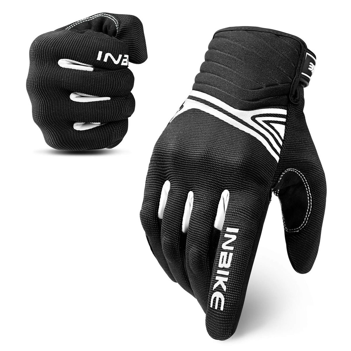 INBIKE breathable mesh gloves front view showing airflow and fit.