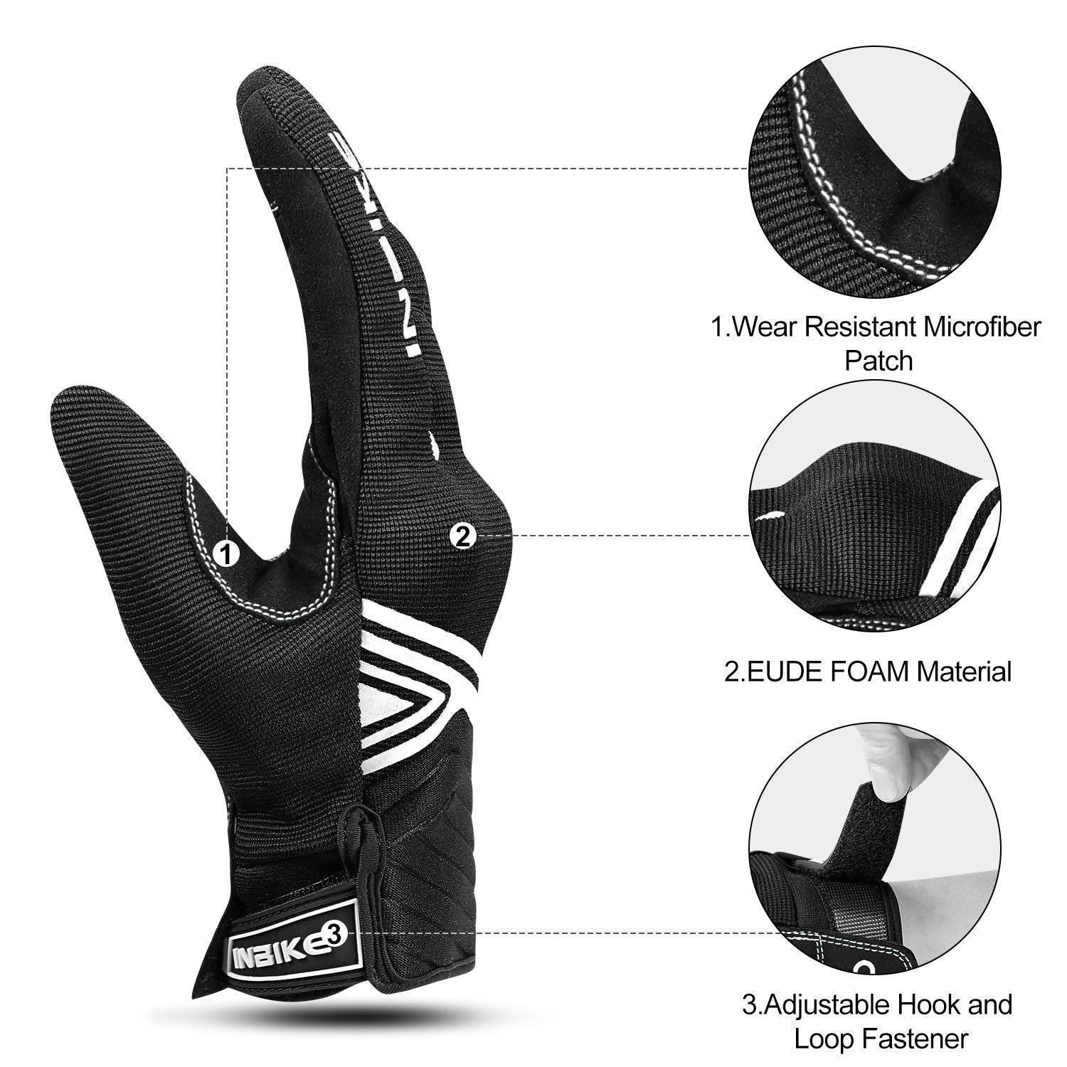 INBIKE gloves with hard knuckles for added protection during rides.