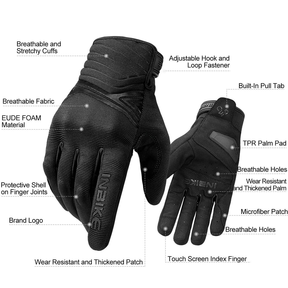 INBIKE Breathable Mesh Gloves palm view highlights added durability