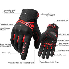 INBIKE breathable mesh gloves palm area with TPR pad for durability.