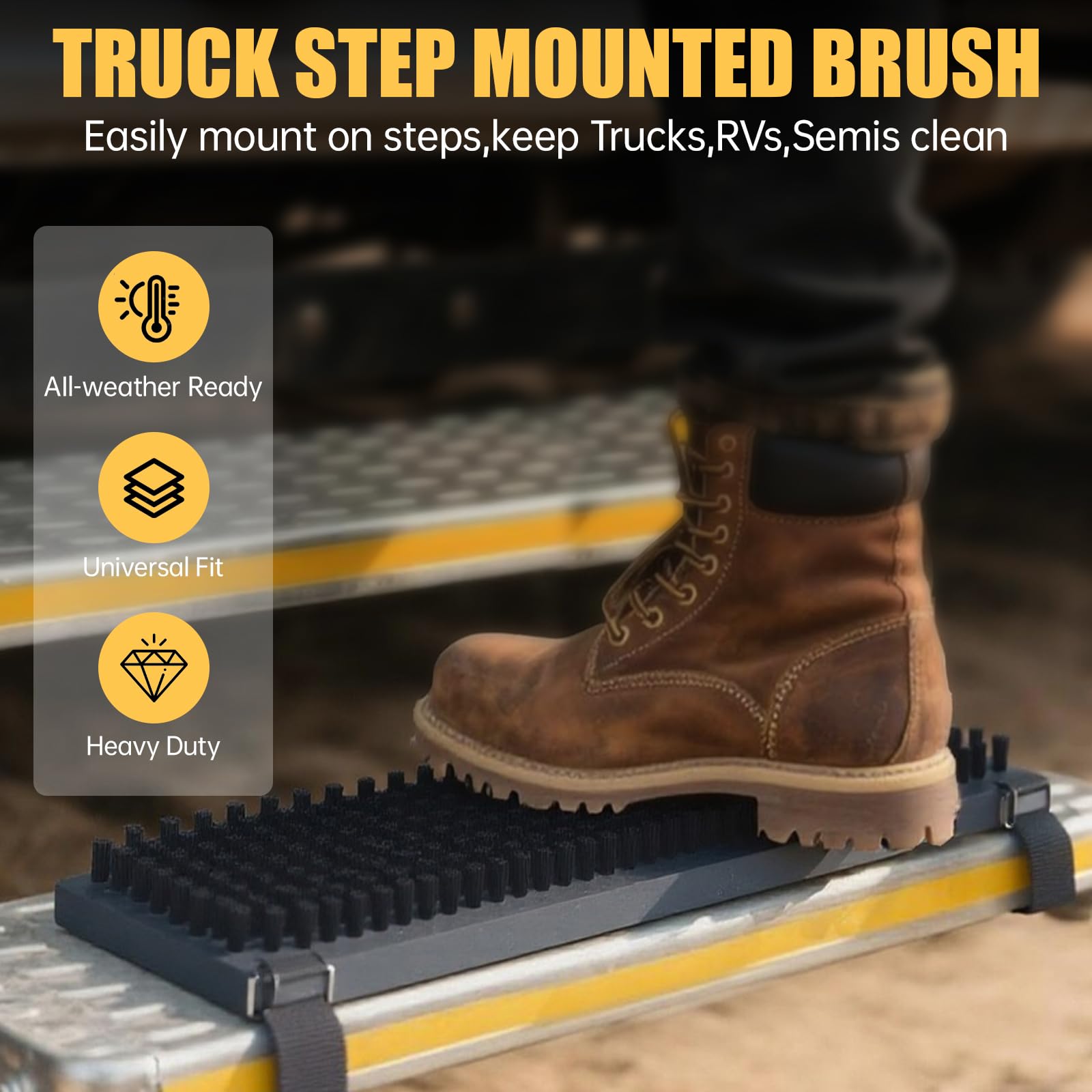 Indiedouker large boot brush with 11.8 x 4.8 inch surface cleans heavy mud efficiently.