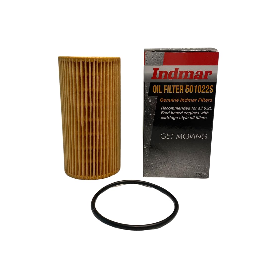 Indmar 501022S oil filter front view emphasizing cartridge filtration for marine engines