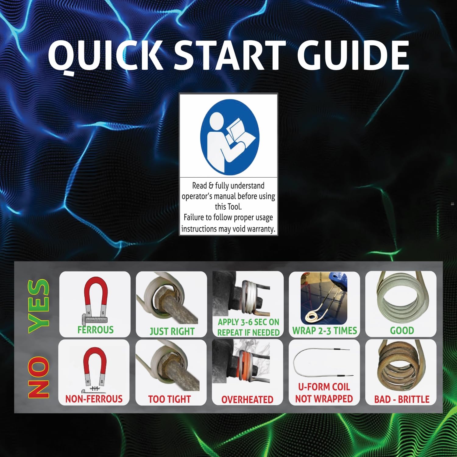 Induction Innovations Long Coil Kit 1-3/4-inch coil handles larger fasteners and deep reach.