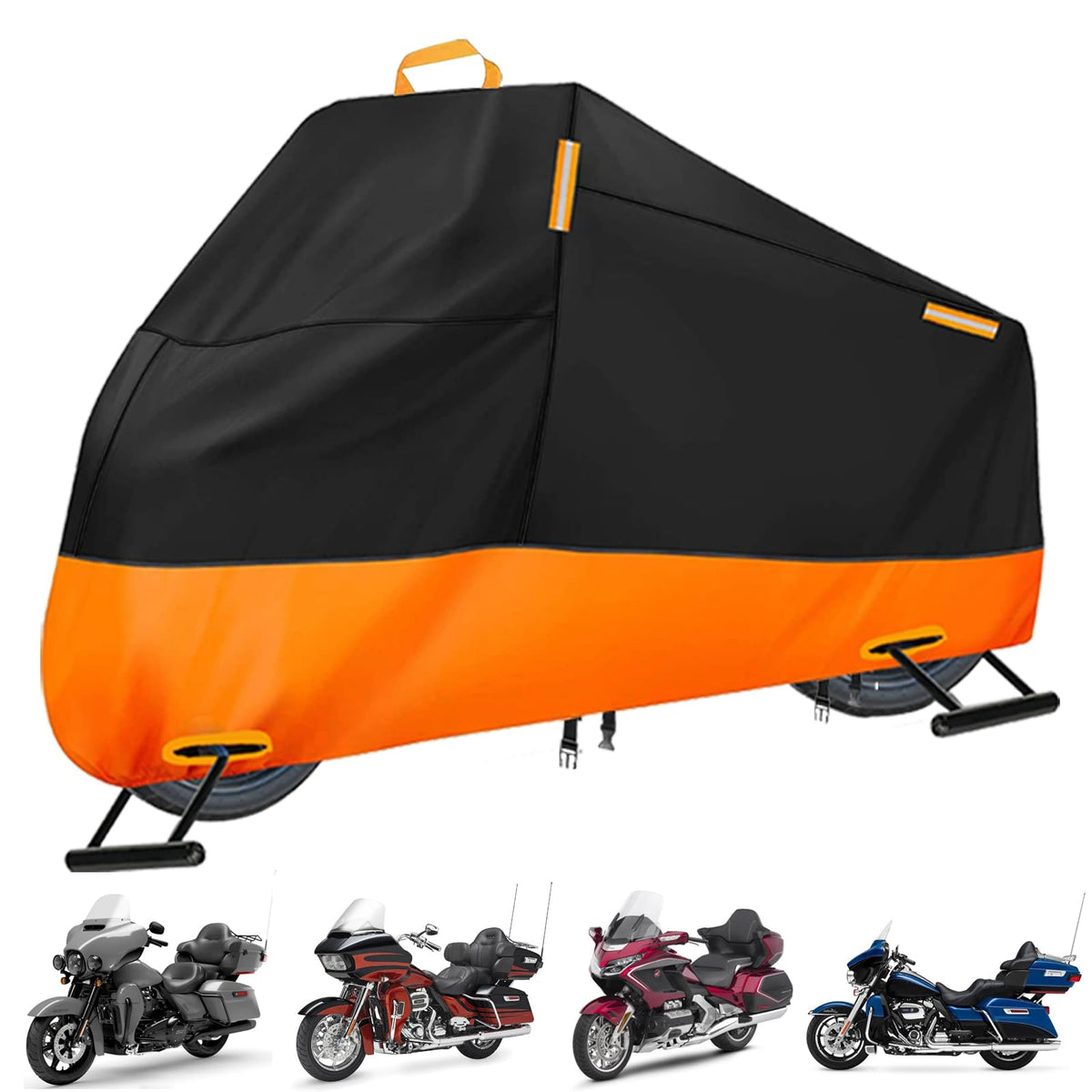 INEZARI motorcycle cover front view 116-inch protects against rain and dust