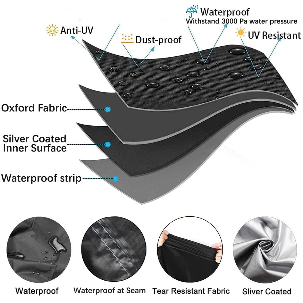 INEZARI motorcycle cover 300D PU-coated fabric guards against rain