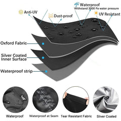 INEZARI motorcycle cover 300D PU-coated fabric guards against rain
