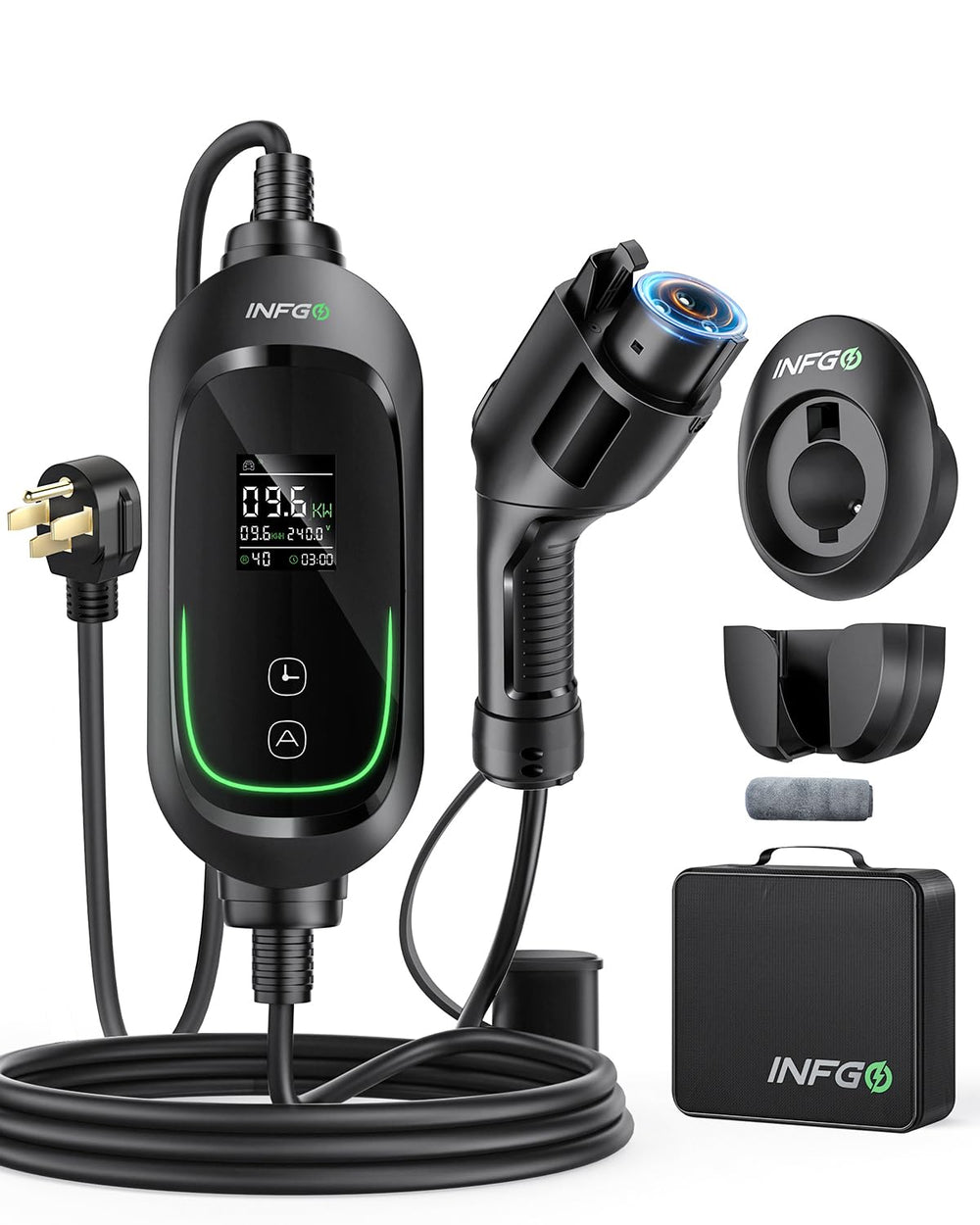 INFGO Level 2 EV Charger 40A powering faster home charging for compatible BEVs