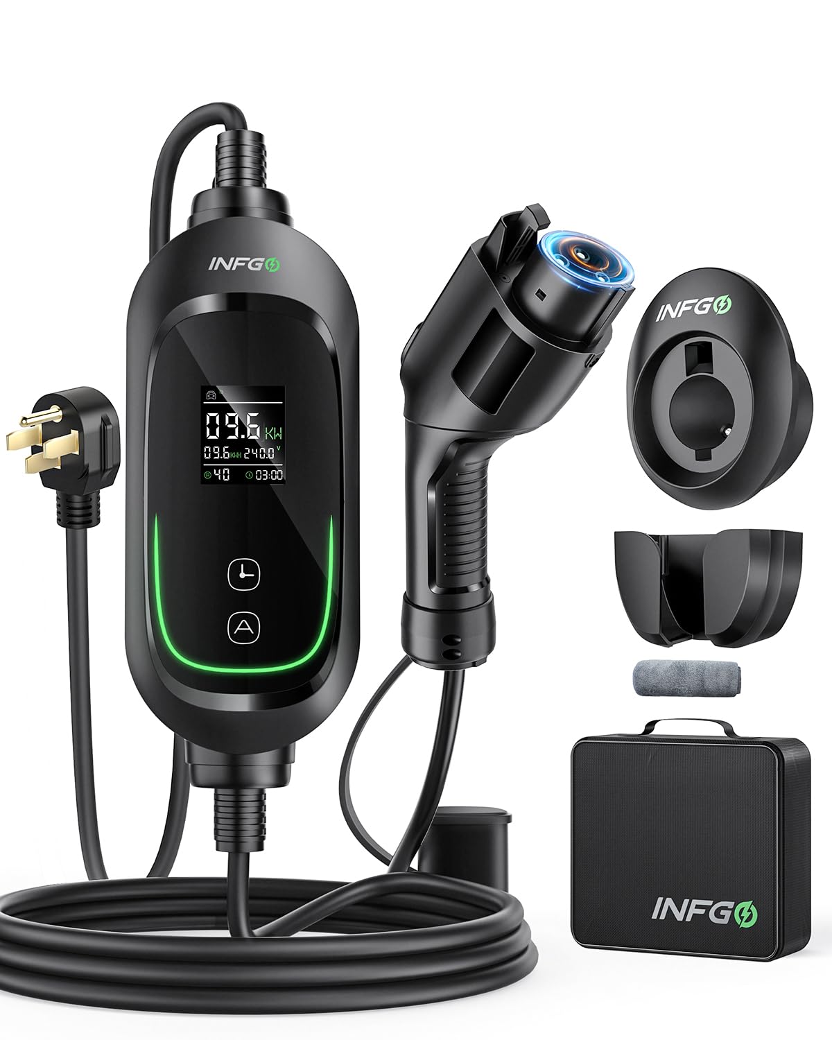 INFGO Level 2 EV Charger 40A powering faster home charging for compatible BEVs