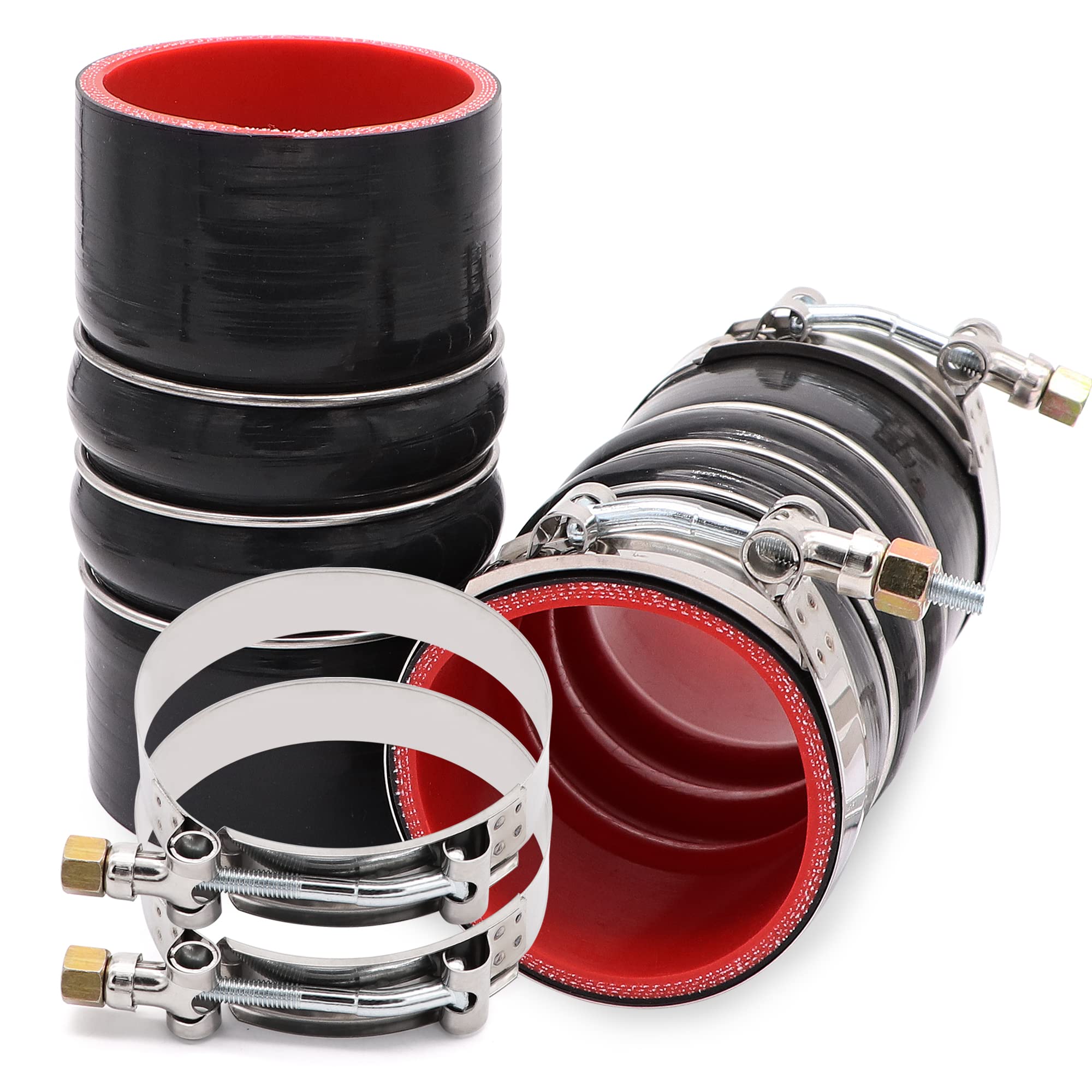 Ingoulut 2pcs silicone charge air cooler straight hose for easy intercooler intake routing