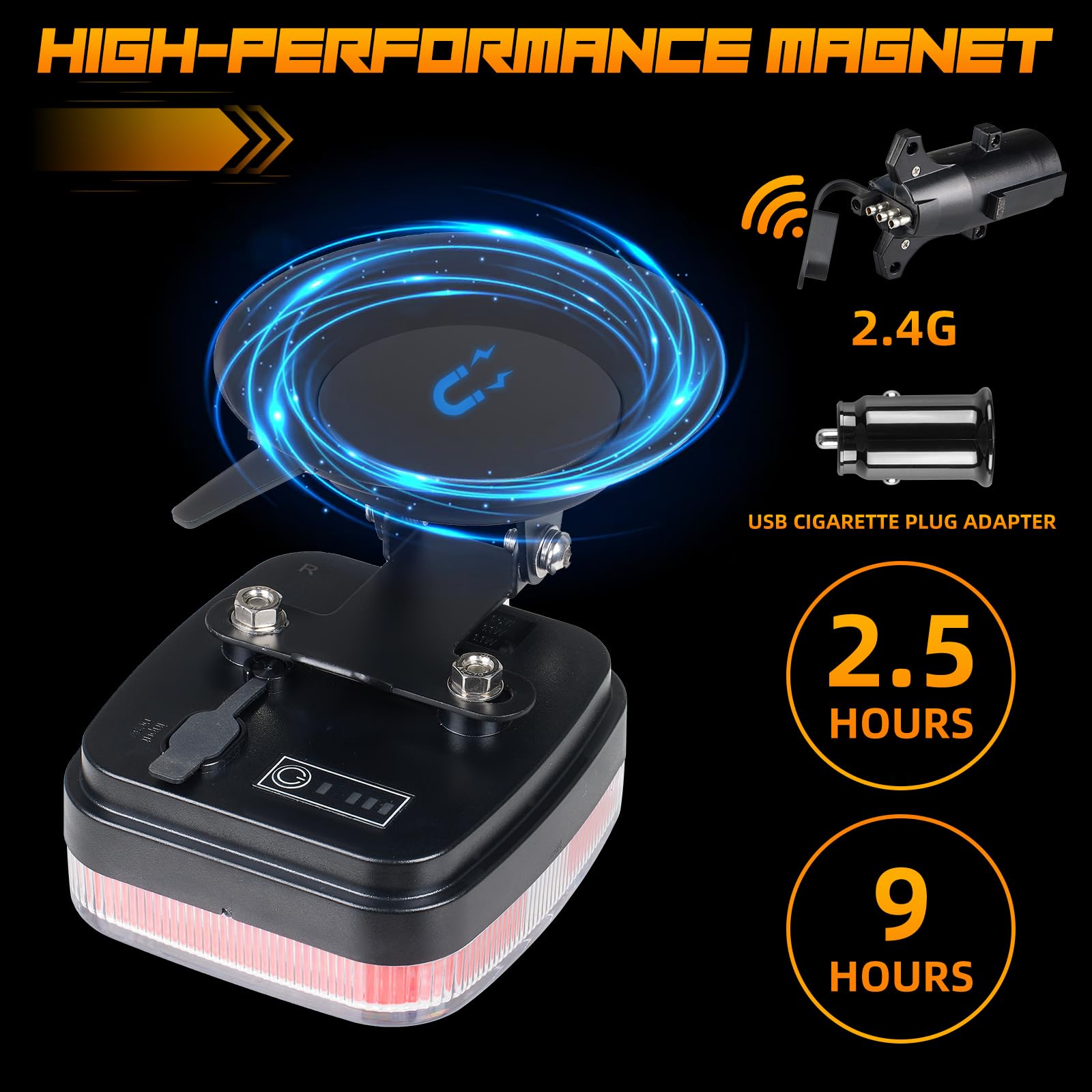 inhtgeas rechargeable trailer lights with usb-c charging for easy power on the go