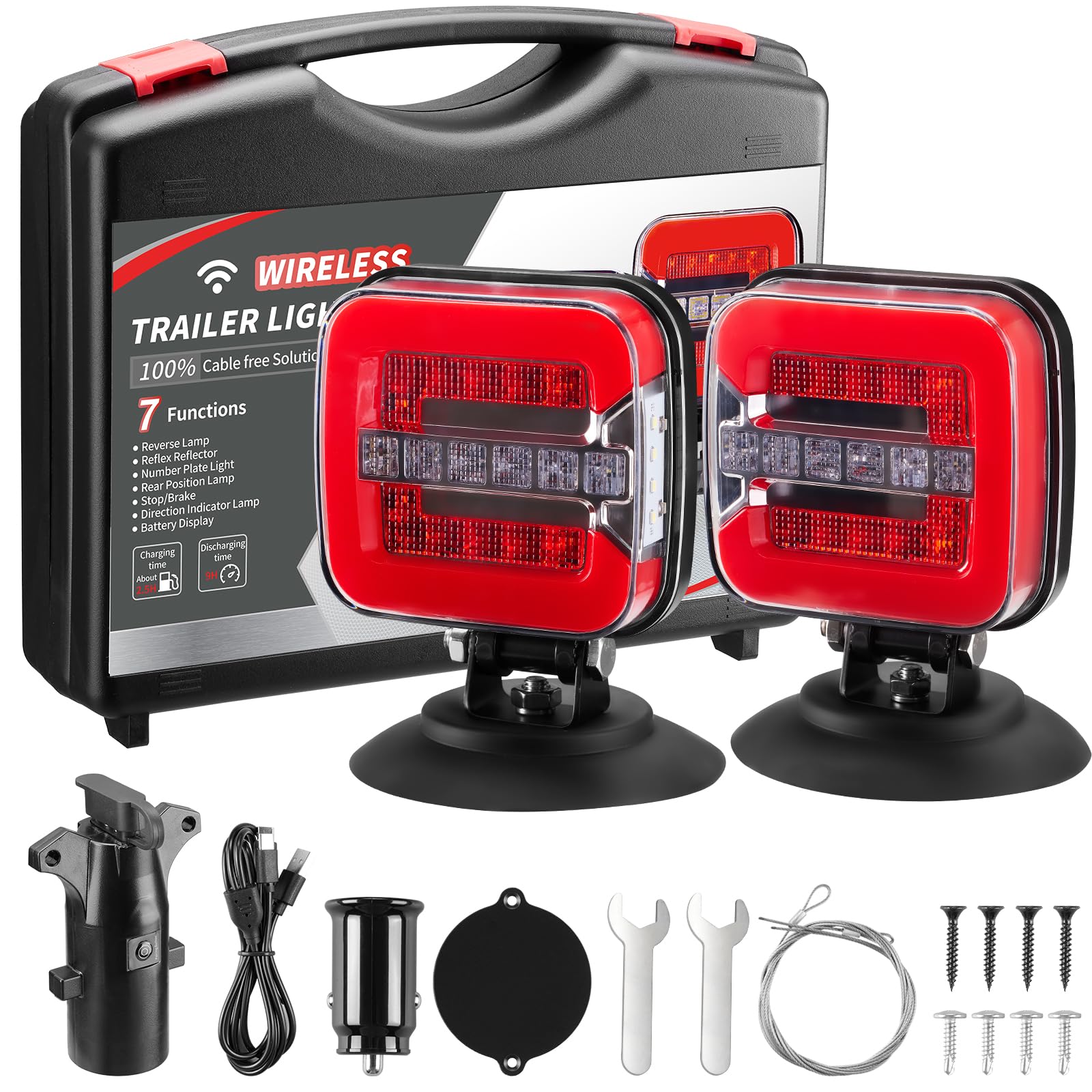 inhtgeas wireless trailer lights with magnetic base for quick, secure mounting on trailers.