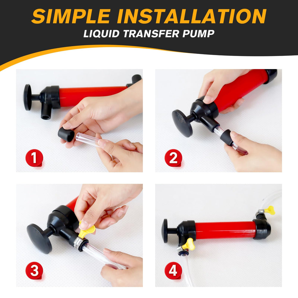 Iniscape fuel siphon pump enabling quick, clean refueling