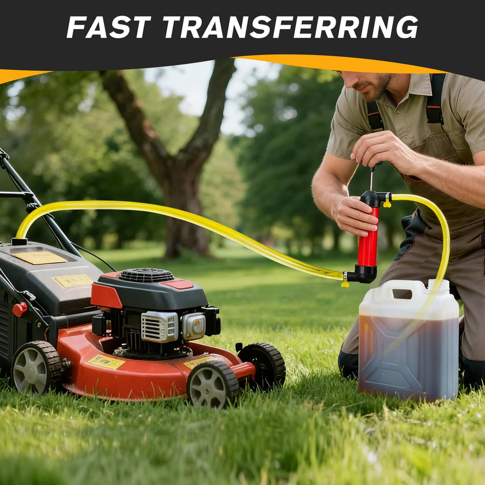 Iniscape lawn mower oil pump aiding fast maintenance without spills