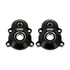 INJORA brass steering knuckles close-up highlighting CNC precision and corrosion resistance.