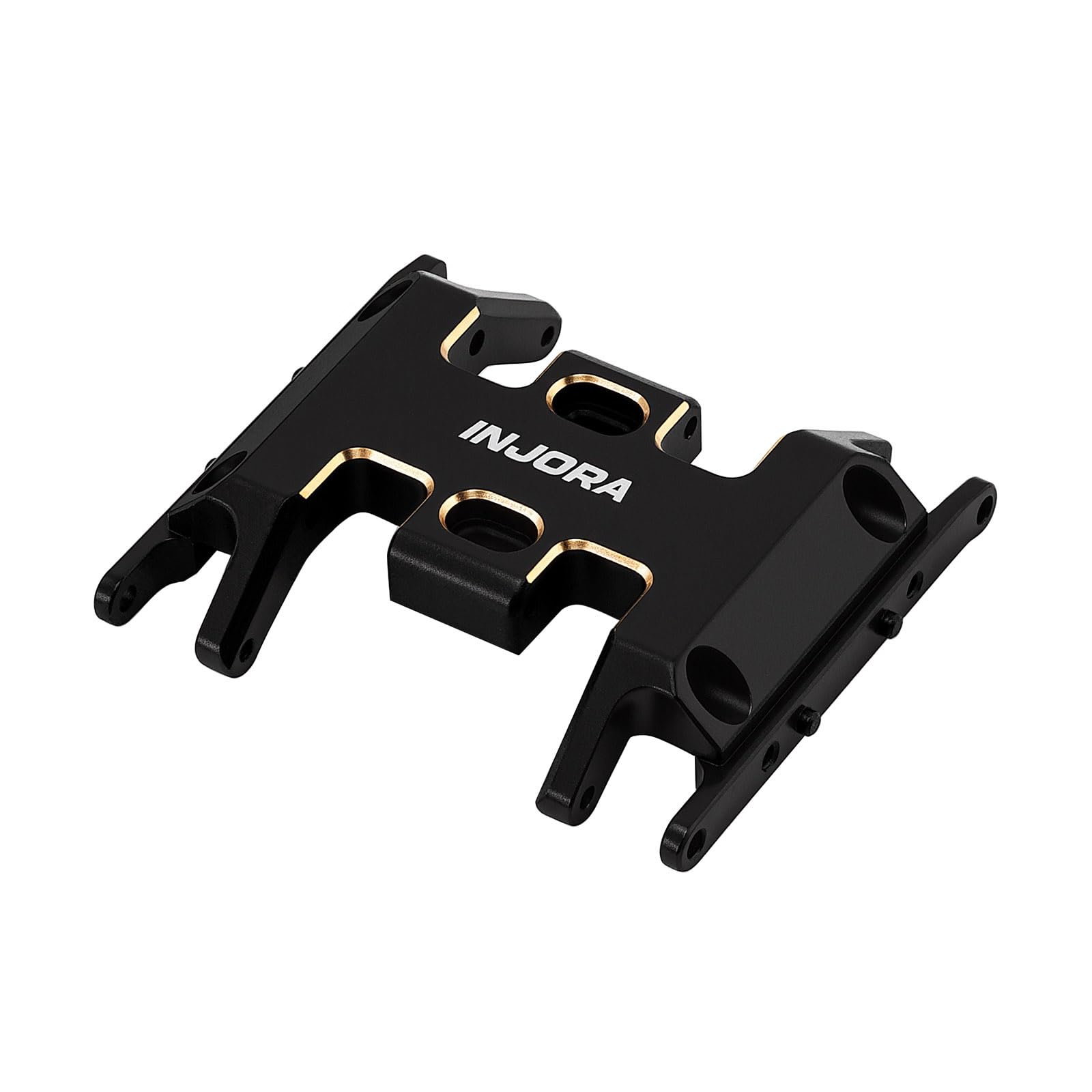 CNC machined black brass skid plate adds durability for rugged climbs.